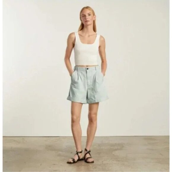 Everlane Womens Tourist Shorts Ice Green Organic Cotton High-Waisted Bermuda 0 - Picture 11 of 11